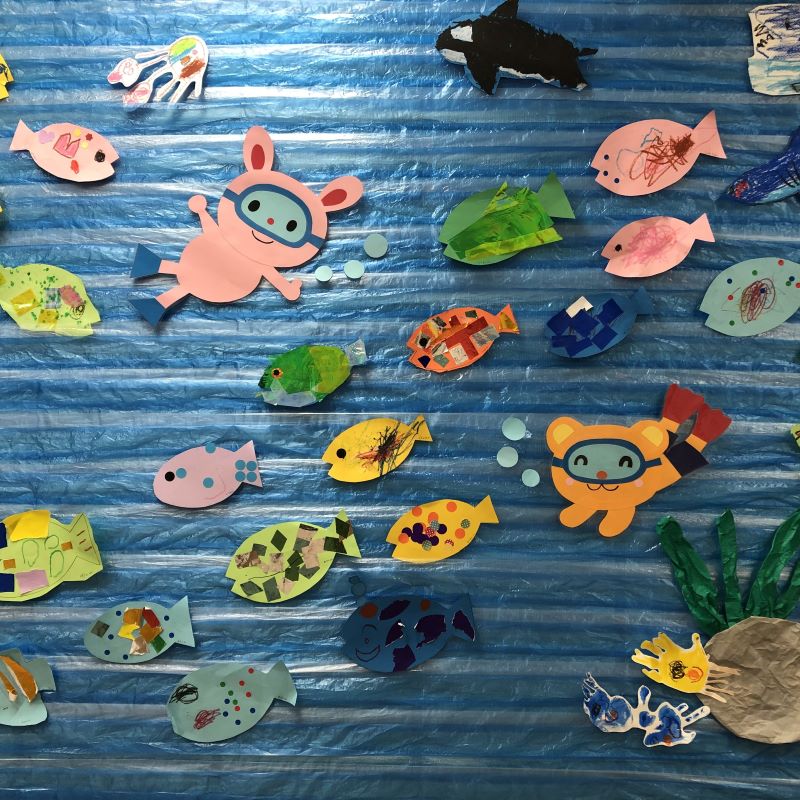 ハビー立川教室_夏の壁面制作1