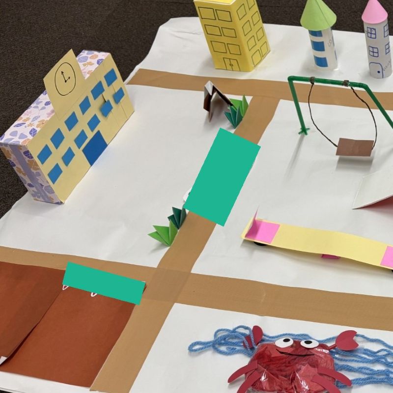 【京橋】2月の年長集団活動に向けた制作準備🗺️